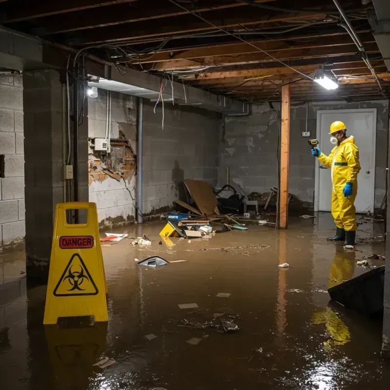 Flooded Basement Electrical Hazard in Gamewell, NC Property